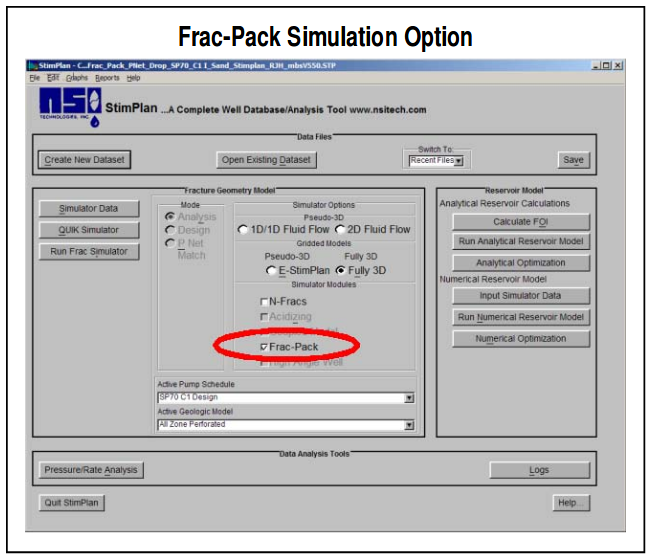 Frac Pack Simulation Option